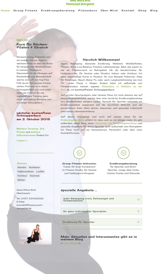So sah die Startseite meiner alten Homepage aus wie sie bis Anfang 2020 noch aussah.