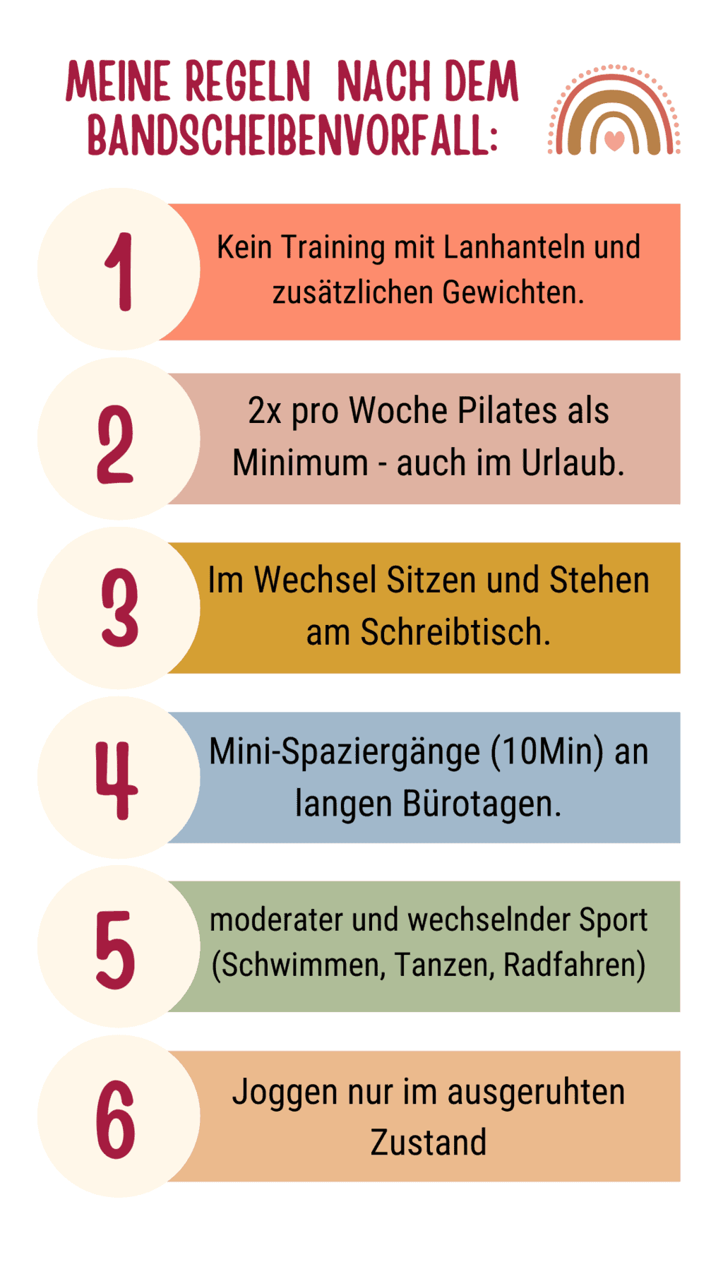 Meine Regeln nach dem Bandscheibenvorfall